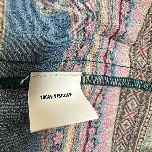 NWOT Bl^nk London Anthropologie Blue/Green Boho Cardigan Short Kimono - One Size - Picture 4 of 5